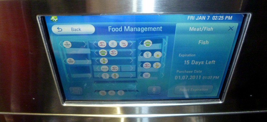 The console of the LG's Smart Refrigerator has menus for "food management."