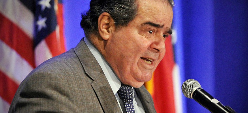 Supreme Court Justice Antonin Scalia speaking in Atlanta, March 14, 2014.