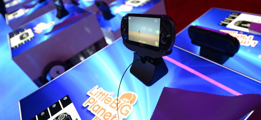 The game Little Big Planet for PS Vita is seen at the PlayStation booth at E3 on Tuesday, June 5, 2012 in Los Angeles.