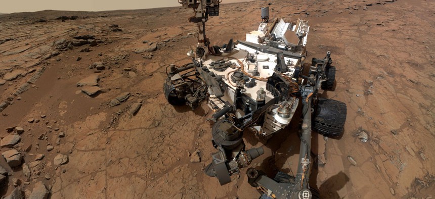A self-portrait of NASA's Mars rover Curiosity.