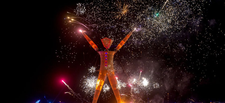 A scene from the 2014 Burning Man festival.