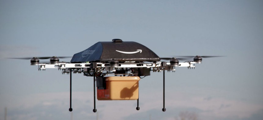 The so-called Prime Air unmanned aircraft project that Amazon is working on in its research and development labs.