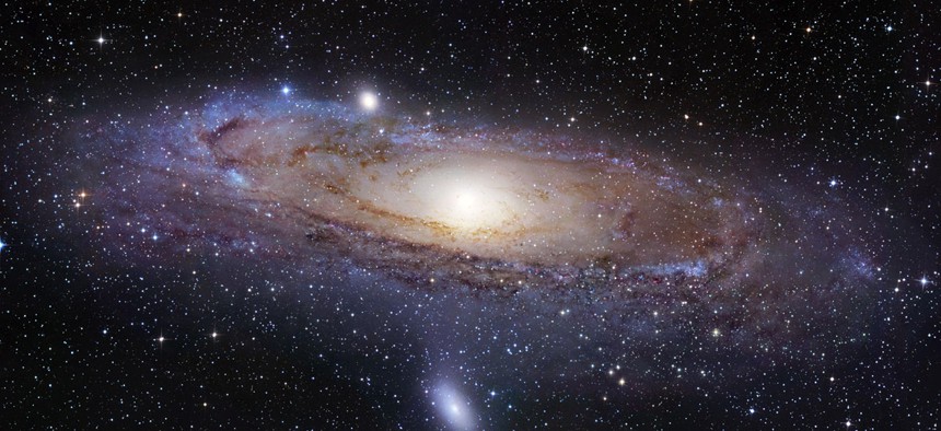One of our galactic neighbors, the Andromeda Galaxy is located about two-million light years away.