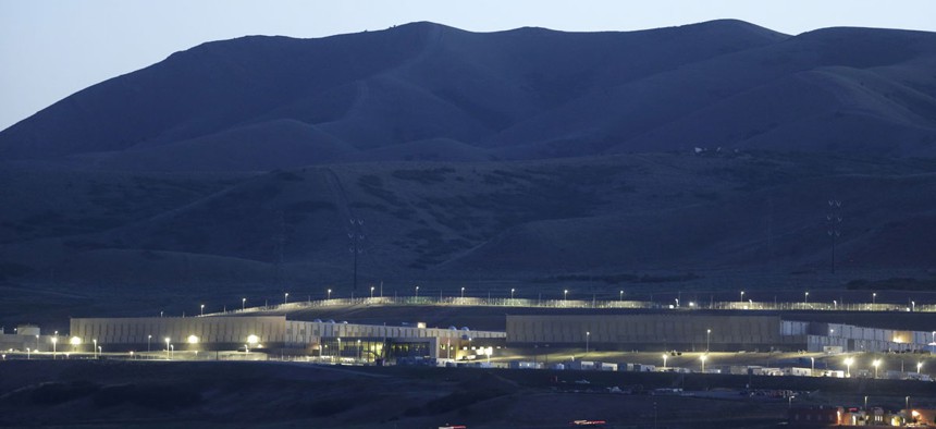 A ground level view of Utah's NSA Data Center in Bluffdale, Utah.
