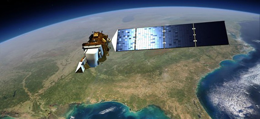 An artist's depiction of Landsat 8, which launched in 2013.