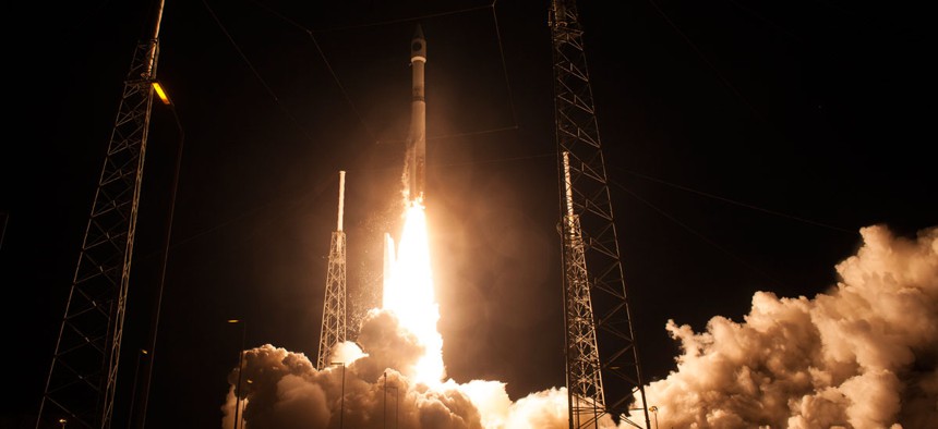 The United Launch Alliance Atlas V rocket with NASA’s Magnetospheric Multiscale (MMS) spacecraft onboard launches from Cape Canaveral.