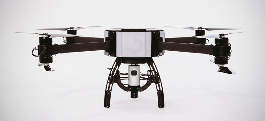 One of the company's drones which uses LIDAR—a laser radar system— to see its surroundings and react to them in real time.