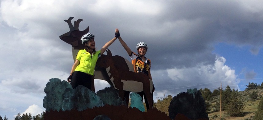 Rachel Woods-Robinson and Elizabeth Case, the team behind Cycle for Science make a quick stop in Oregon.