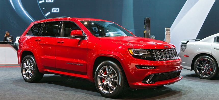 A Jeep SRT Grand Cherokee on display at the Chicago Auto Show media preview February 6, 2014.