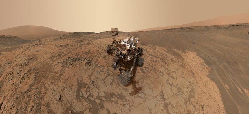 NASA's Curiosity Mars rover takes a self-portrait.