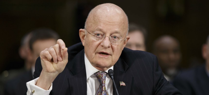 Director of National Intelligence James Clapper testifies on Capitol Hill in Washington.