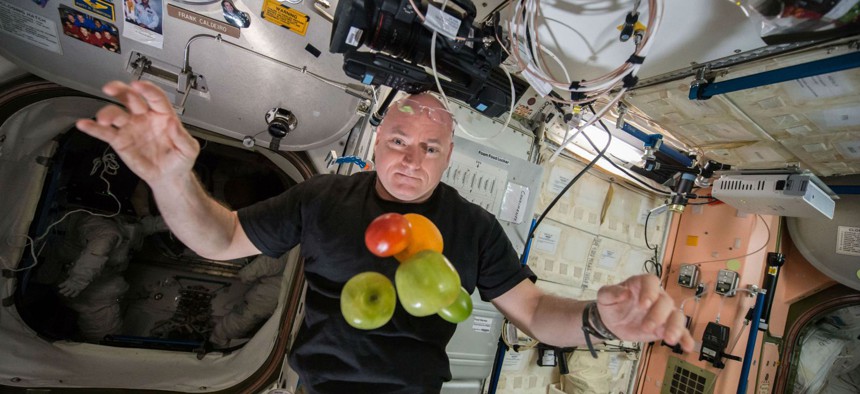 Astronaut Scott Kelly aboard the International Space Station