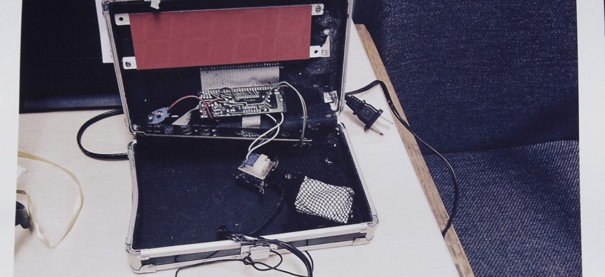 This photo provided by the Irving Police Department shows the homemade clock that Ahmed Mohamed brought to school.