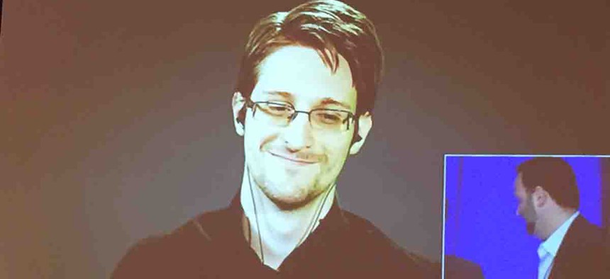 Former National Security Agency contractor and whistleblower Edward Snowden spoke about surveillance and civil liberties at the Oct. 13 Computers, Freedom & Privacy Conference 2015 in Alexandria, Virginia.