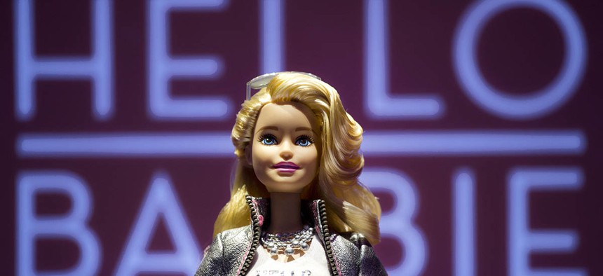 Hello Barbie is displayed at the Mattel showroom at the North American International Toy Fair in New York.