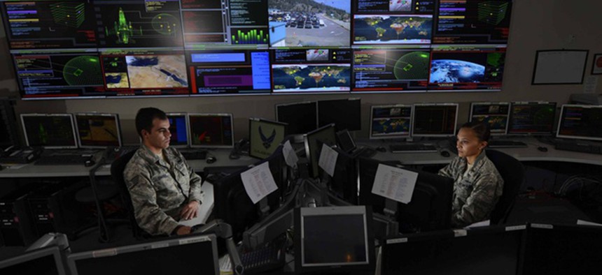The Global Strategic Warning and Space Surveillance System Center at Cheyenne Mountain Air Force Station, Colo.