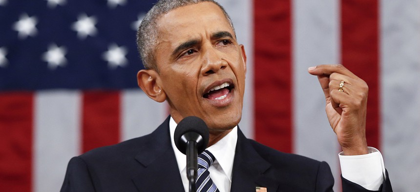 President Barack Obama delivers his State of the Union address before a joint session of Congress on Capitol Hill in Washington, Tuesday, Jan. 12, 2016.