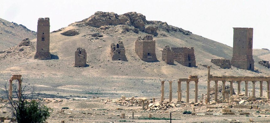  The general view of the ancient Roman city of Palmyra, northeast of Damascus, Syria. Syrian activists said late Sunday, Oct. 4, 2015, that Islamic State militants have destroyed a nearly 2,000-year-old arch in the ancient city.