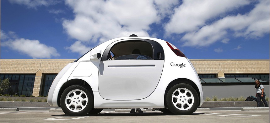  Google's new self-driving car during a demonstration at the Google campus in Mountain View, Calif. 