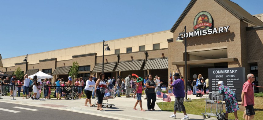 Customers walk by the commissary at Fort Campbell, Ky. on June 13, 2012. 