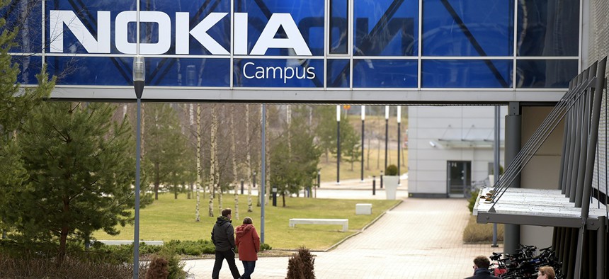 The headquarters of Finnish telecommunication network company Nokia, in Espoo, Finland.