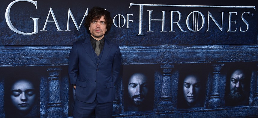 Peter Dinklage attends the season six premiere of "Game Of Thrones."