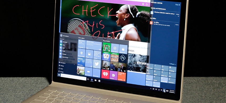 Windows 10 operating on a Microsoft Surface computer