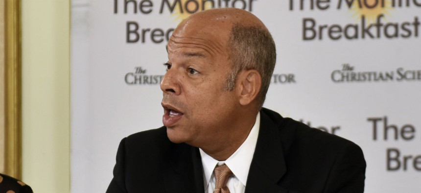 Secretary of Homeland Security Jeh Johnson delivers remarks at the Christian Science Monitor Breakfast, Aug. 3, 2016.