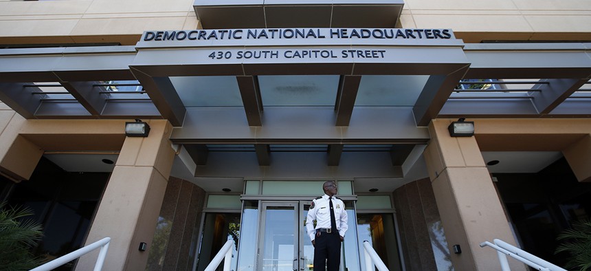 The Democratic National Committee headquarters is seen, Tuesday, June 14, 2016 in Washington.