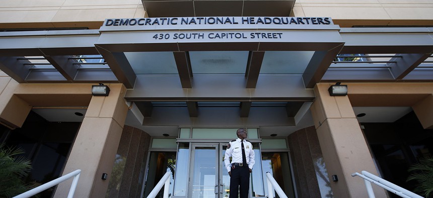 The Democratic National Committee headquarters is seen, Tuesday, June 14, 2016 in Washington.