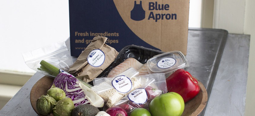 An example of a home delivered meal from Blue Apron.