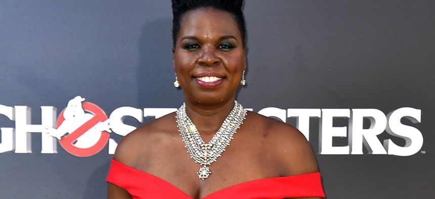 Actress Leslie Jones arrives at the Los Angeles premiere of "Ghostbusters."