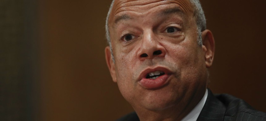 Homeland Secretary Jeh Johnson testifies on Capitol Hill in Washington, Tuesday, Sept. 27, 2016.