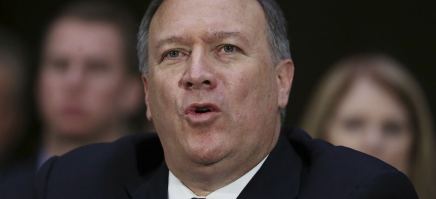 CIA Director-designate Rep. Michael Pompeo, R-Kan. testifies on Capitol Hill in Washington, Thursday, Jan. 12, 2017, at his confirmation hearing before the Senate Intelligence Committee.