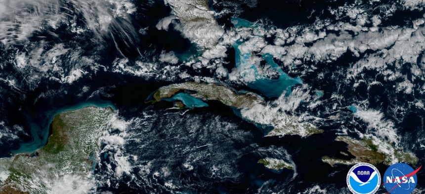 NOAA's GOES-16 satellite captured this image of the Caribbean and Florida.
