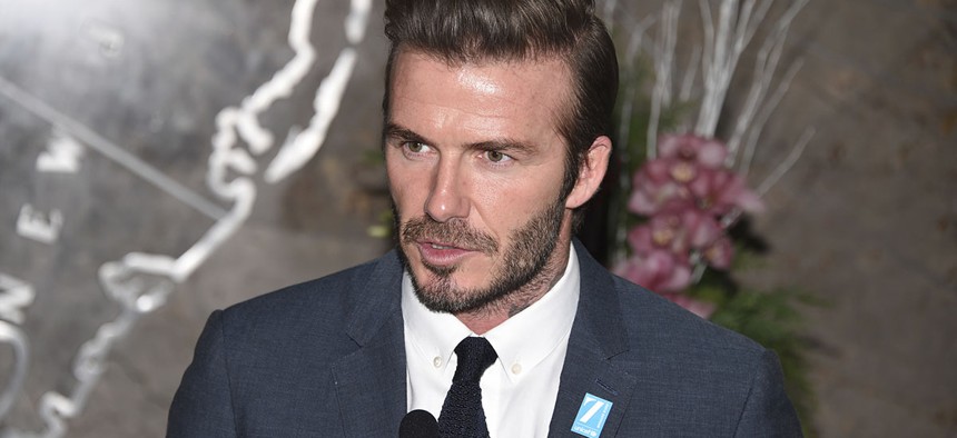 UNICEF Goodwill Ambassador David Beckham lights the Empire State Building in honor of UNICEF's 70th anniversary on Monday, Dec. 12, 2016, in New York.