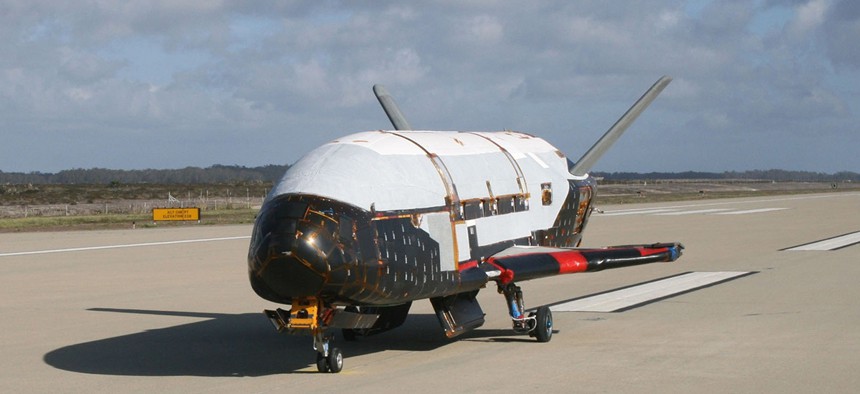 The X-37B Orbital Test Vehicle at Vandenberg Air Force Base, Calif.