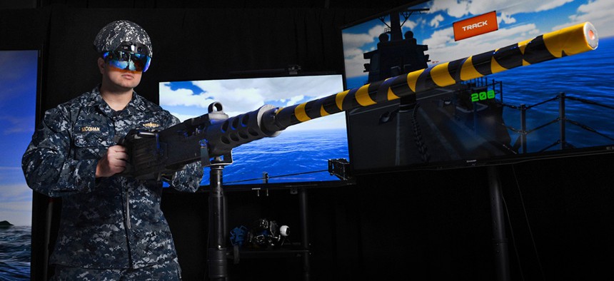 The Unified Gunnery System concept is an augmented reality (AR) helmet that fuses information from a ship's gunnery liaison officer and weapon system into an easy-to-interpret visual format for the gunner manning a naval gun system.