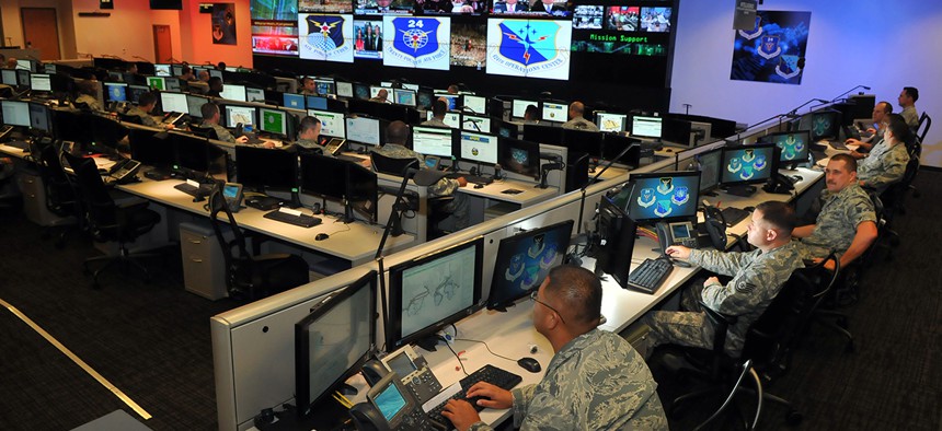 Cyber Airmen from the 24th Air Force at Joint Base San Antonio-Lackland, Texas. 