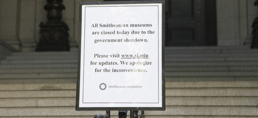 The National Museum of the American Indian is closed due to the government shutdown on October 4, 2013 in New York.