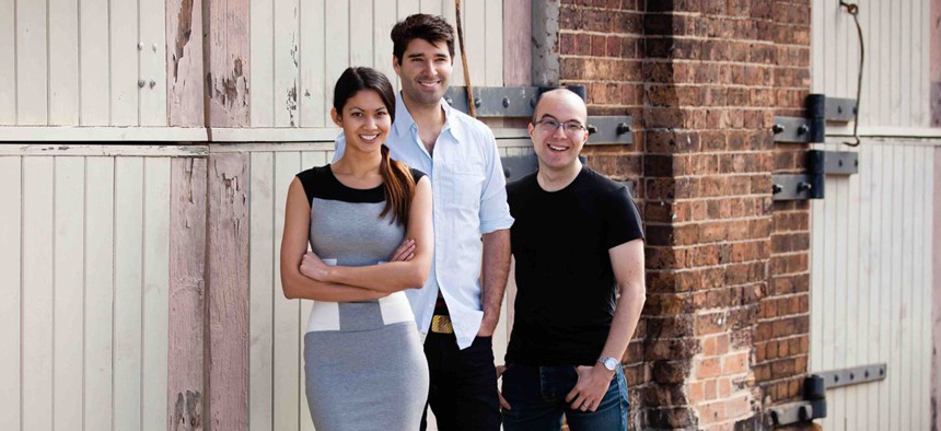 Melanie Perkins with her co-founders Cliff Obrecht and former Google executive Cameron Adams