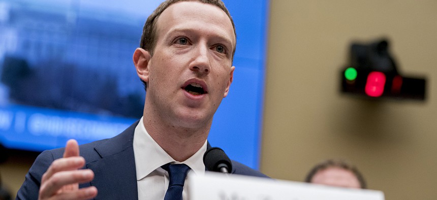 Facebook CEO Mark Zuckerberg testifies before a House Energy and Commerce hearing on Capitol Hill.
