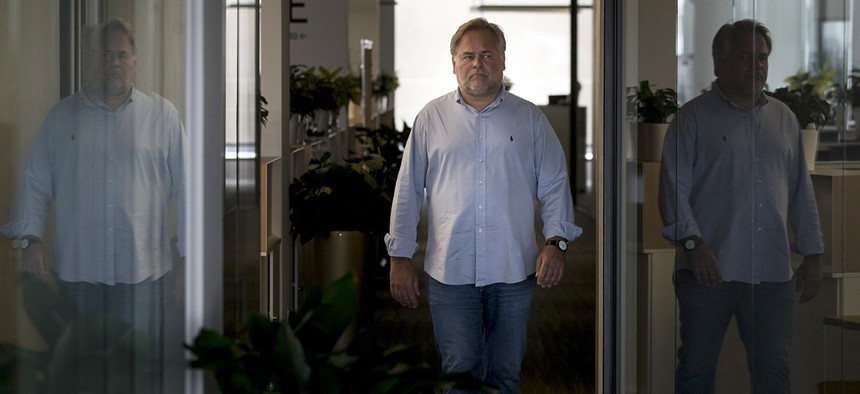 Eugene Kaspersky, Russian antivirus programs developer and chief executive of Russia's Kaspersky Lab, walks at his company's headquarters in Moscow, Russia, Saturday, July 1, 2017.