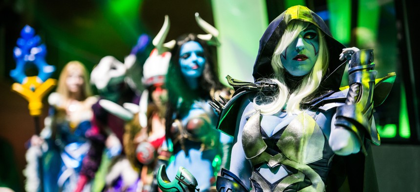 “Dota 2” cosplayers at a Moscow event in 2016. 