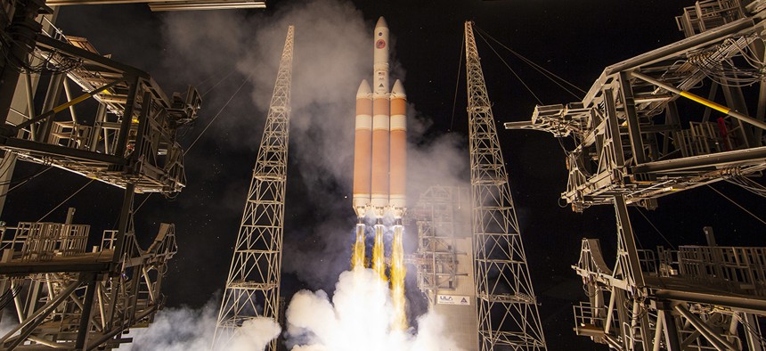 A Delta IV rocket, carrying the Parker Solar Probe, lifts off from launch complex 37 at the Kennedy Space Center, Sunday, Aug. 12, 2018, in Cape Canaveral, Fla. 