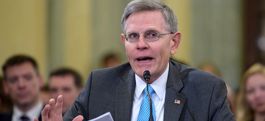 Dr. Kelvin Droegemeier appears before the Senate Committee on Commerce, Science, and Transportation as the nominee to be the Director of the Office of Science and Technology Policy on Thursday, Aug. 23, 2018.