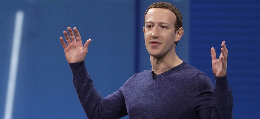 Facebook CEO Mark Zuckerberg makes the keynote address at F8, Facebook's developer conference in San Jose, Calif. 