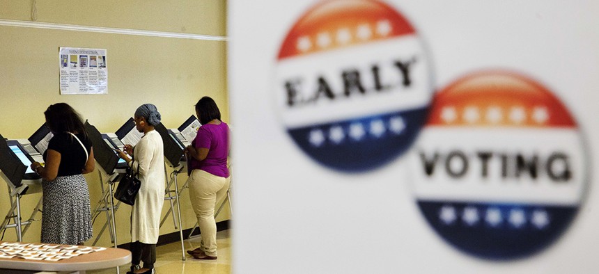 voters casting ballots during early voting in Atlanta in 2016.