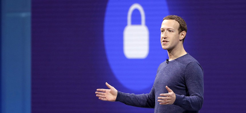 Facebook CEO Mark Zuckerberg makes the keynote speech at F8, Facebook's developer conference in San Jose, Calif. 