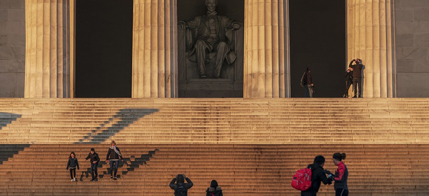 The Lincoln Memorial is seen Thursday, Dec. 27, 2018, in Washington, during a partial government shutdown.